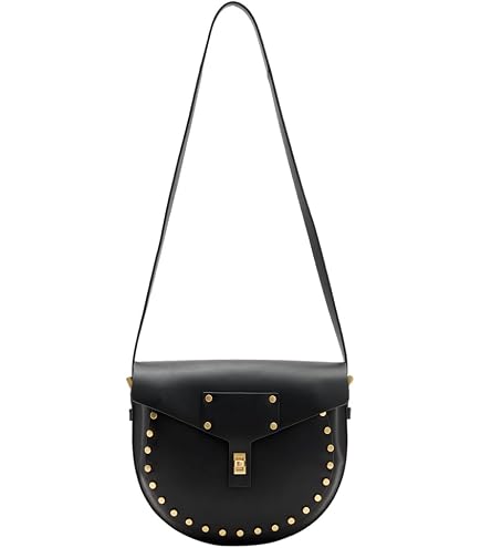 AllSaints Women's MIRO MINI SADDLE BAG Black One Size: Handbags